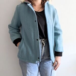 Arctic-Style Wool Parka - 80's Canadian Sportswear Winter Jacket - Fur Trim